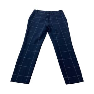 Ann Taylor Women's Size 12 Navy Blue Plaid Career Dress Pants Trousers